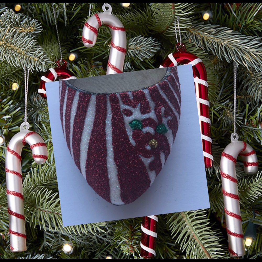 Women’s Christmas Candy Cane Custom Glitter Flats - Picture 7 of 10